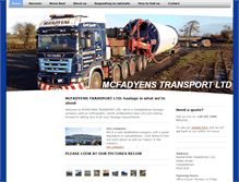 Tablet Screenshot of mcfadyens-transport.com